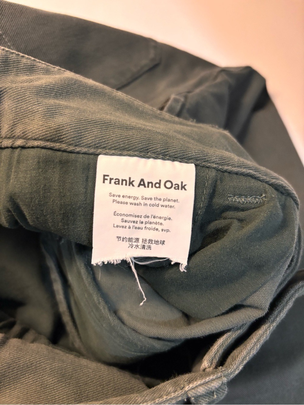 Frank & Oak The Jane Straight Leg Pant in Thyme or Olive Green, size 2 - Picture 9 of 13